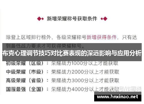 布克心理调节技巧对比赛表现的深远影响与应用分析